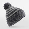 Team Stripe Beanie - B476:Grey, 52% polyester / 47% acrylic / 1% elastane, Navy, One Size